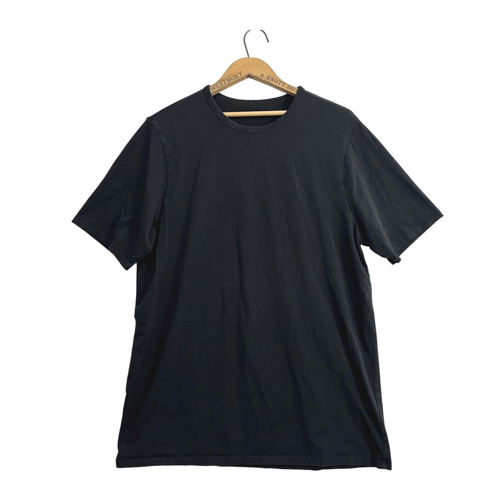 Lululemon Mens Basic Black Short Sleeve Crew Neck T-Shirt Size Large CottonTee